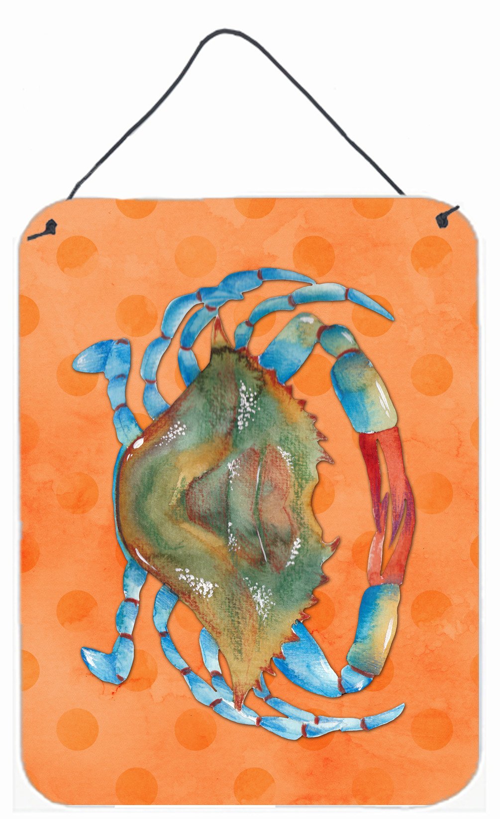 Blue Crab Orange Polkadot Wall or Door Hanging Prints BB8248DS1216 by Caroline's Treasures