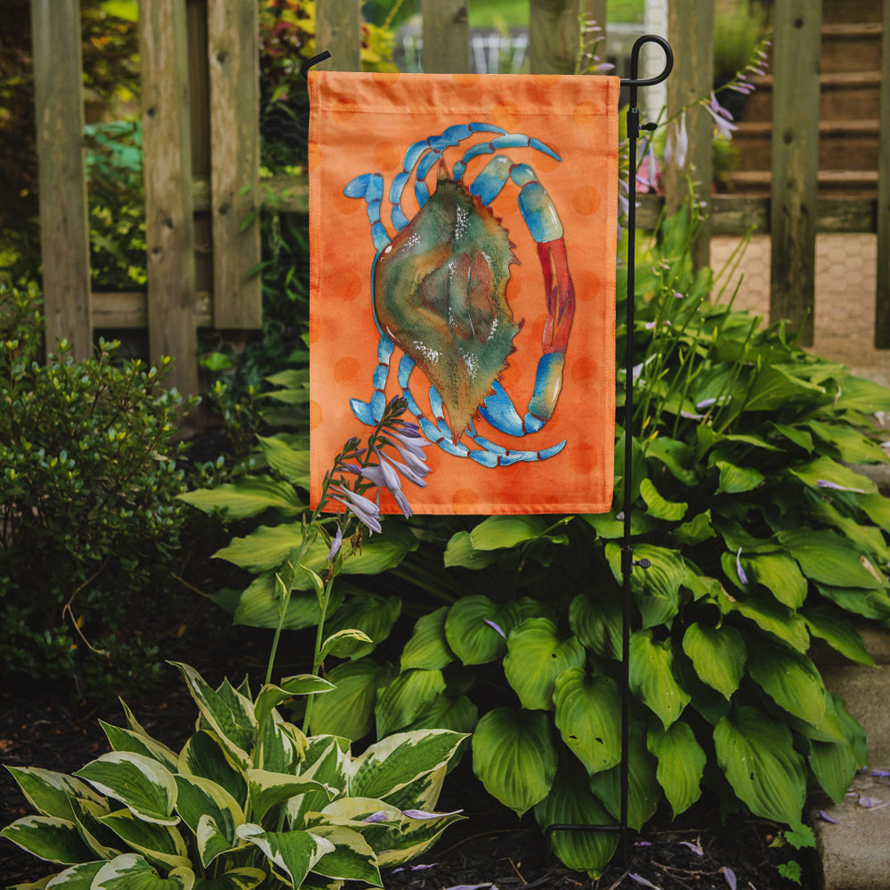 Blue Crab Orange Polkadot Flag Garden Size BB8248GF  the-store.com.