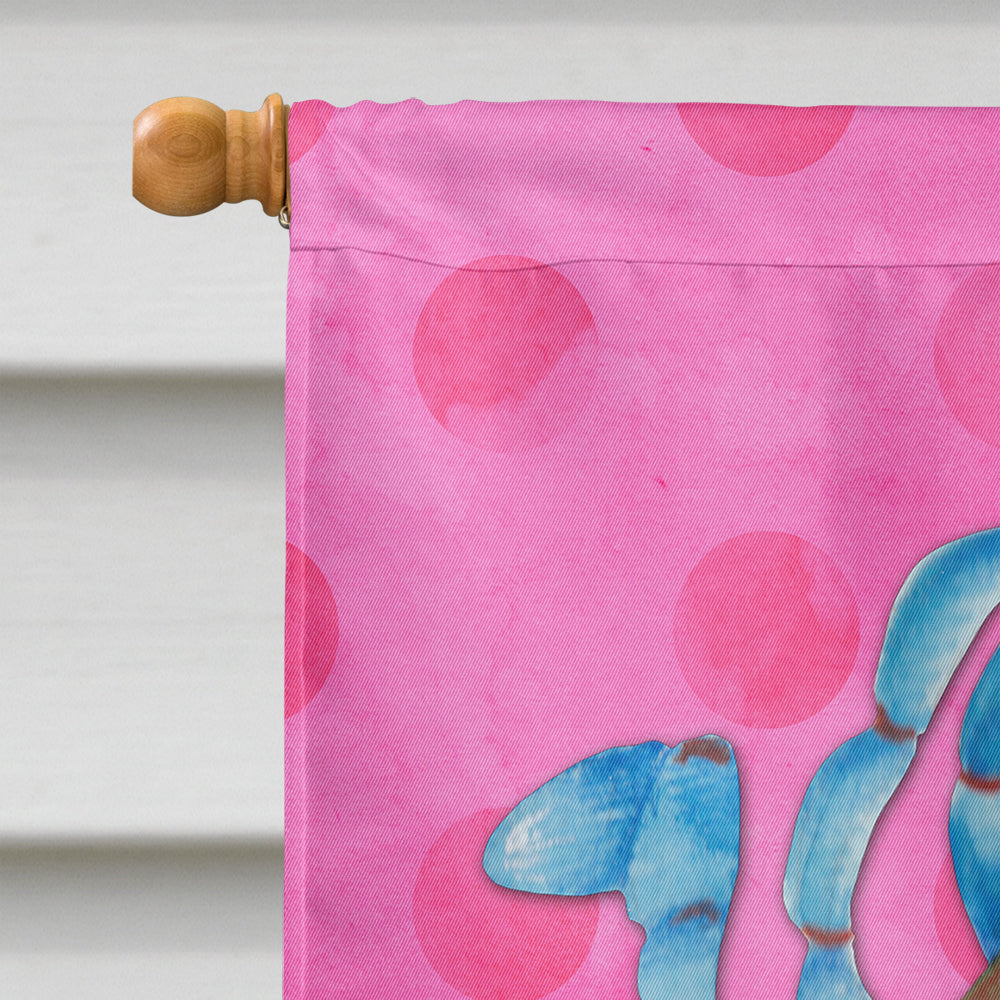 Blue Crab Pink Polkadot Flag Canvas House Size BB8249CHF  the-store.com.