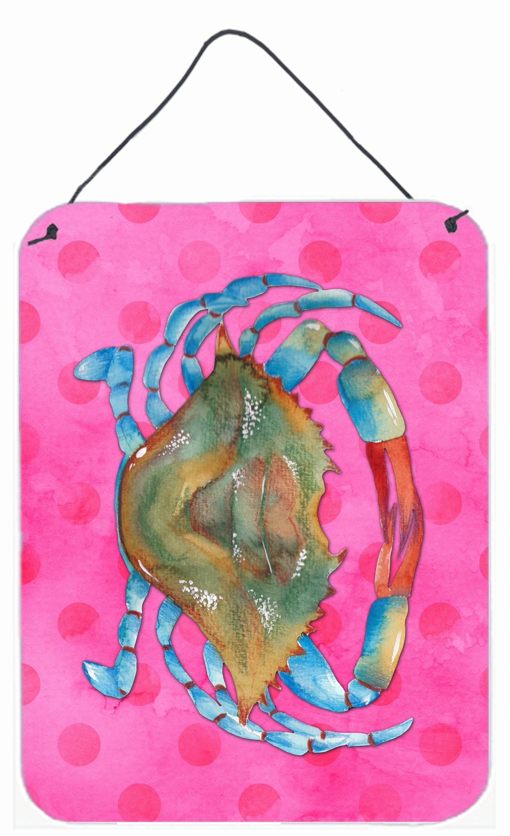 Blue Crab Pink Polkadot Wall or Door Hanging Prints BB8249DS1216 by Caroline's Treasures