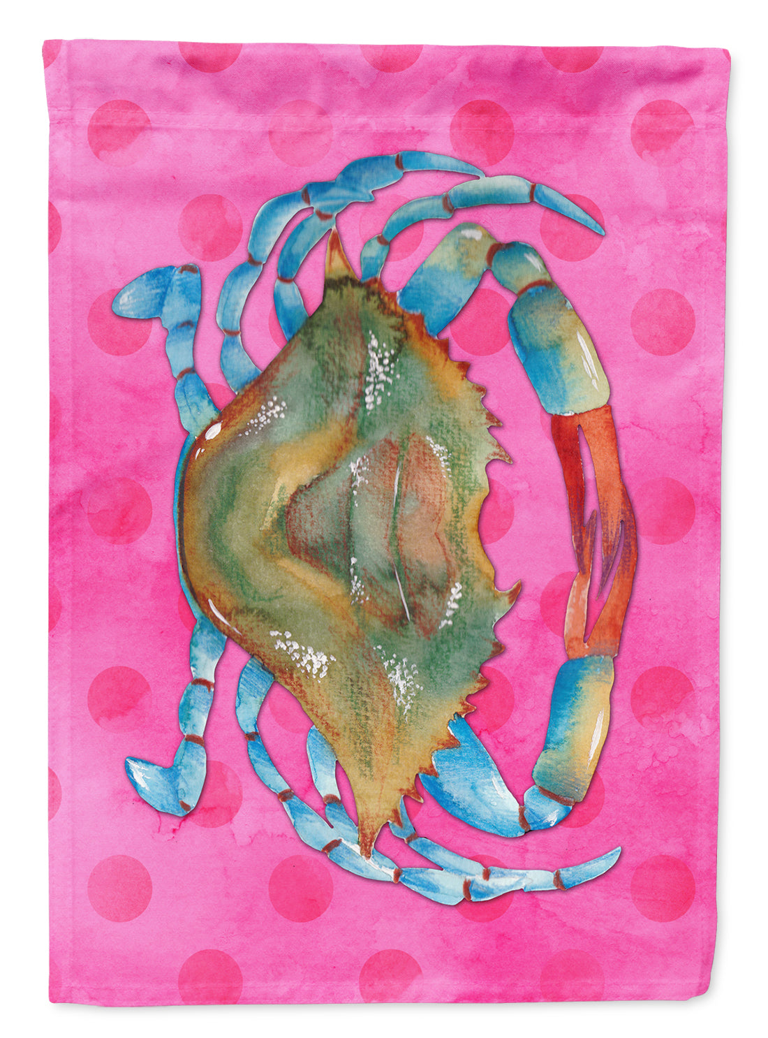 Blue Crab Pink Polkadot Flag Garden Size BB8249GF  the-store.com.