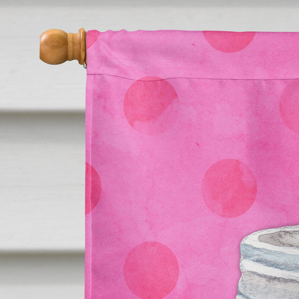 Mason Jar Cocktail Pink Polkadot Flag Canvas House Size BB8254CHF  the-store.com.