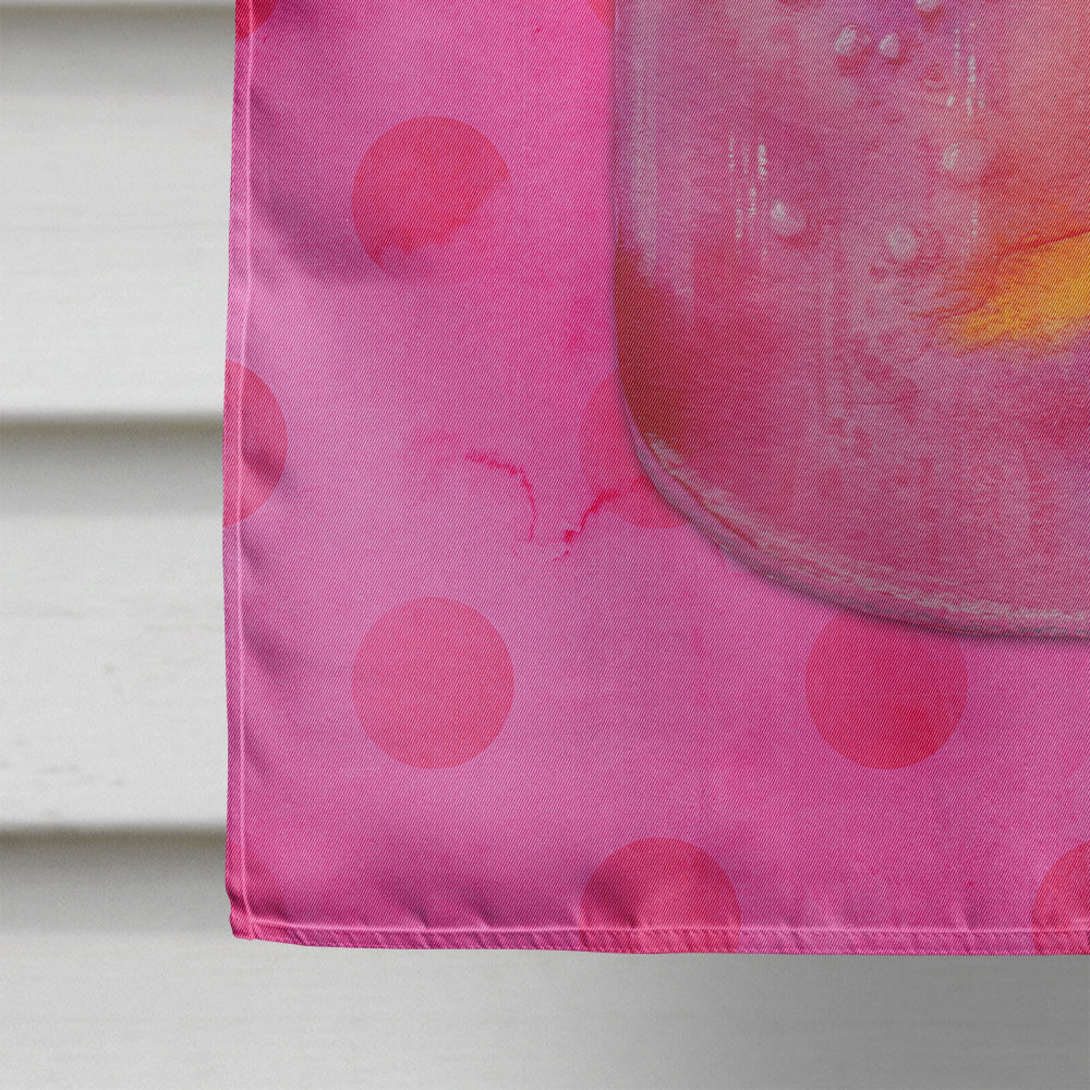 Mason Jar Cocktail Pink Polkadot Flag Canvas House Size BB8254CHF  the-store.com.