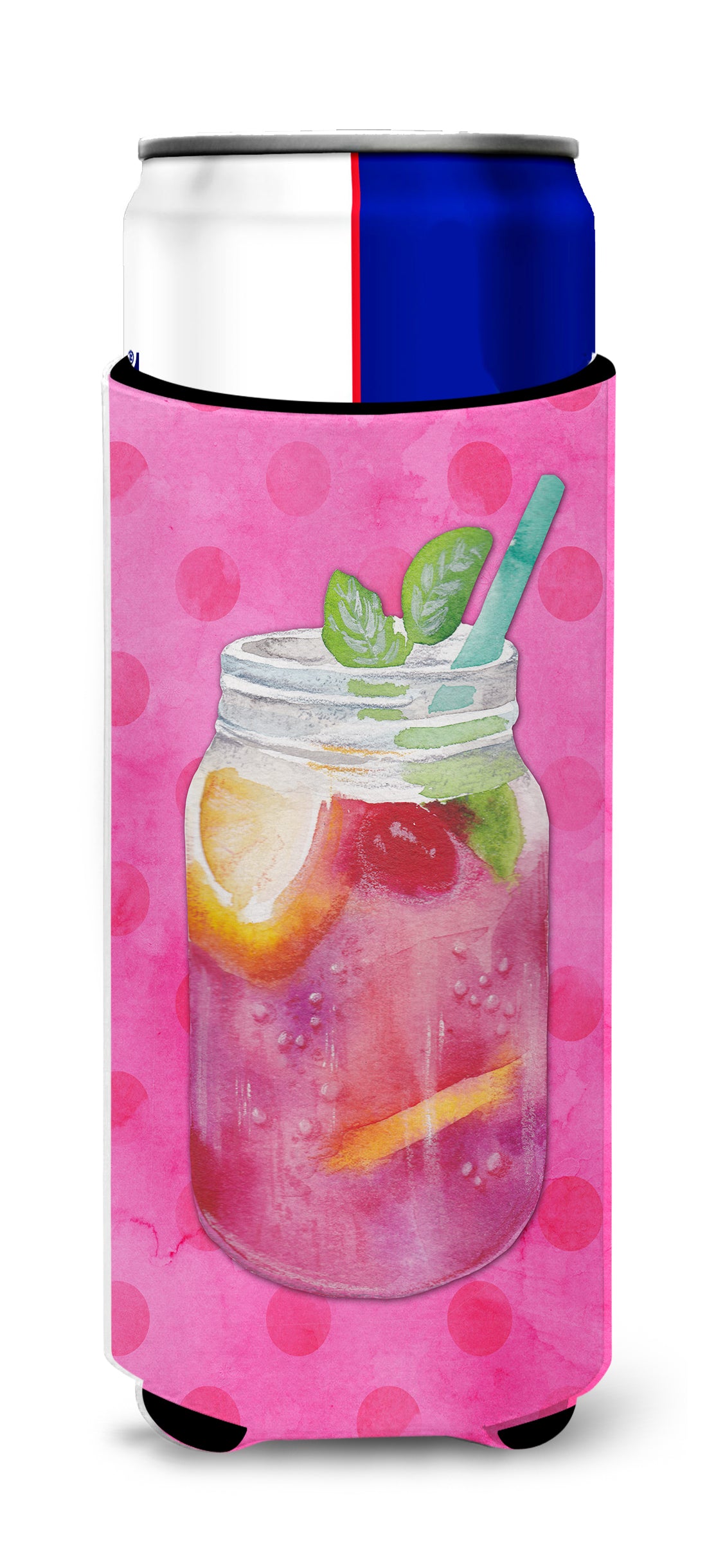 Mason Jar Cocktail Pink Polkadot  Ultra Hugger for slim cans BB8254MUK  the-store.com.