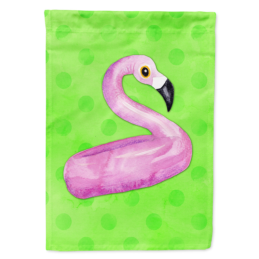 Flamingo Floaty Green Polkadot Flag Canvas House Size BB8255CHF  the-store.com.