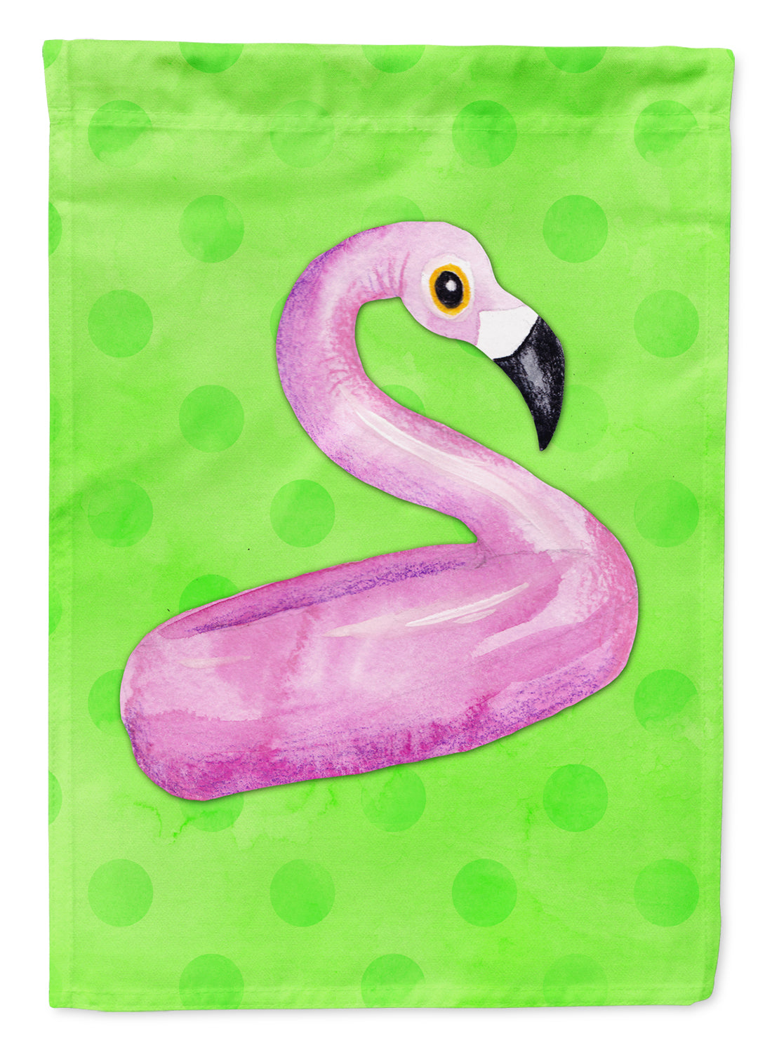 Flamingo Floaty Green Polkadot Flag Garden Size BB8255GF  the-store.com.