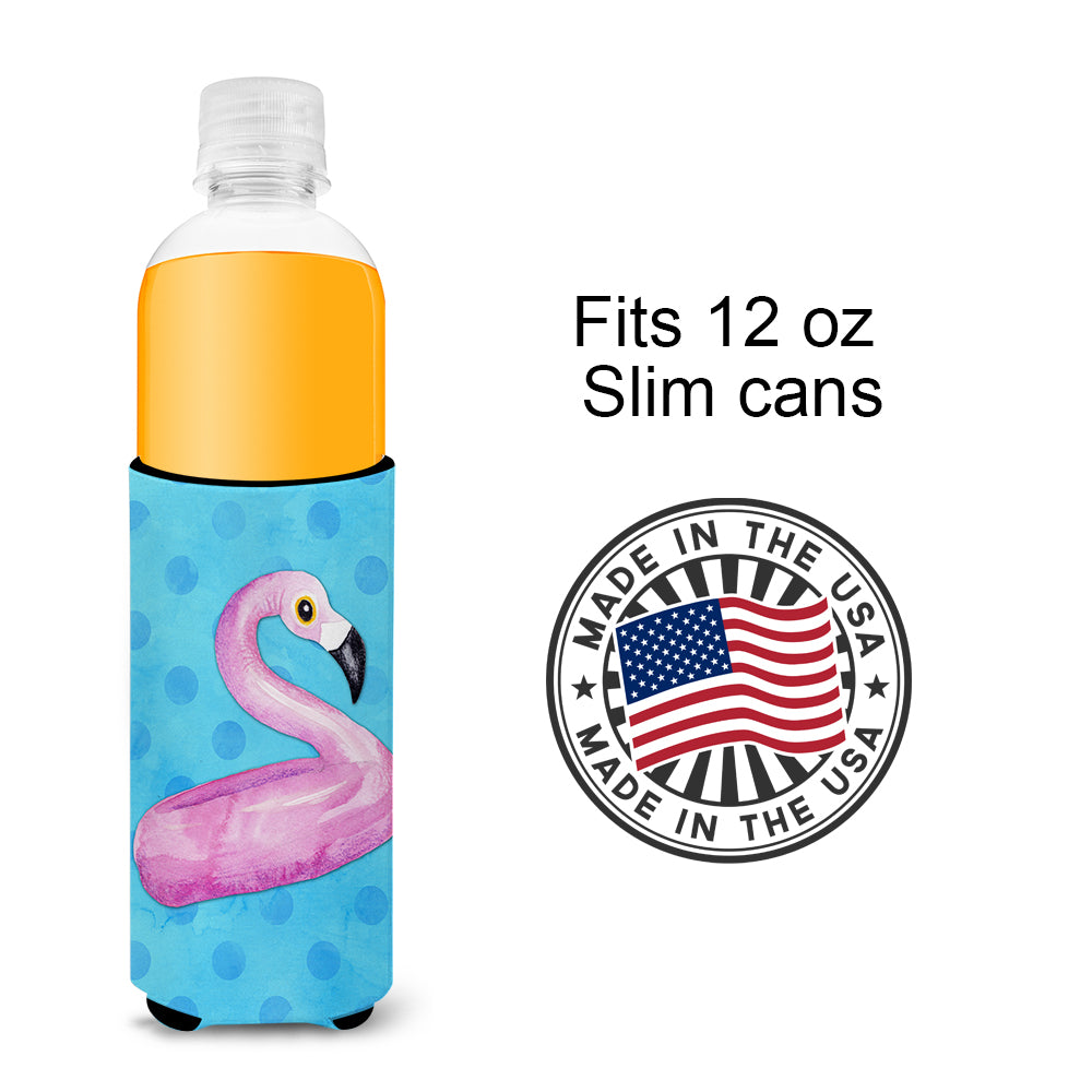 Flamingo Floaty Blue Polkadot  Ultra Hugger for slim cans BB8256MUK  the-store.com.