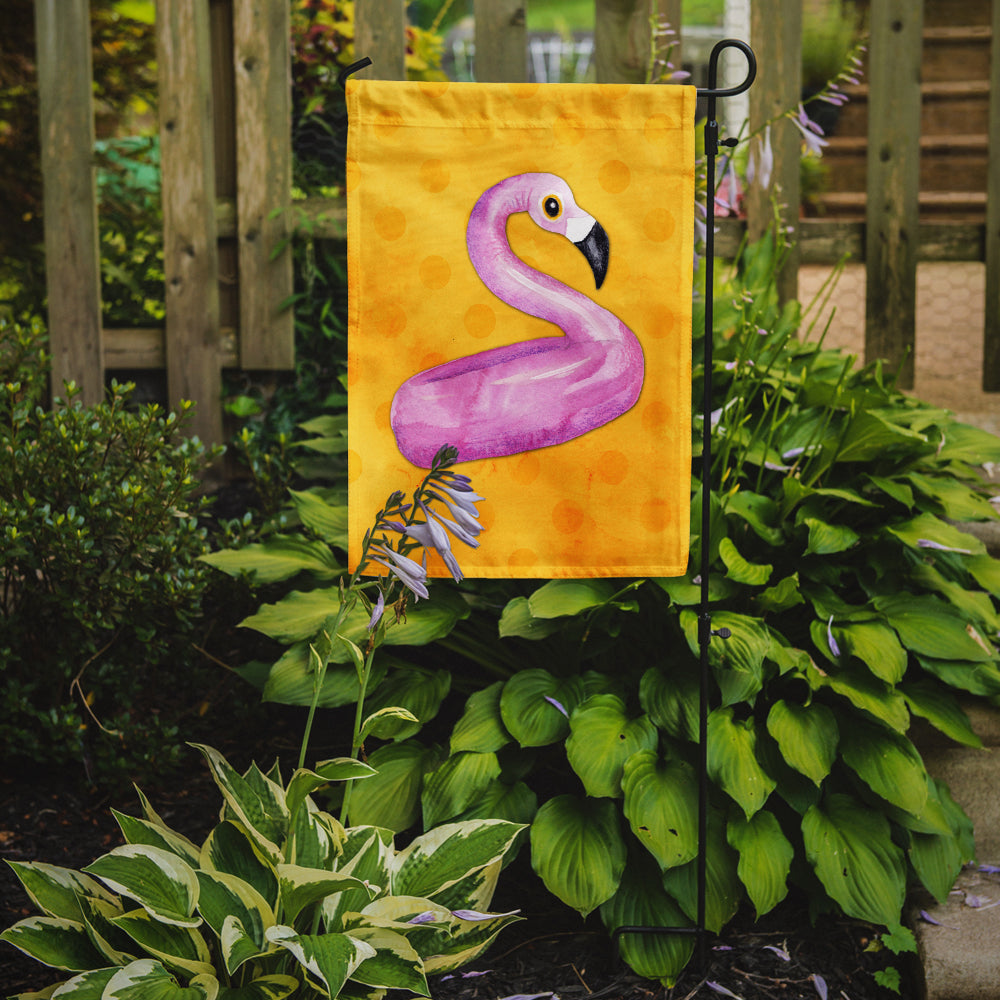 Flamingo Floaty Yellow Polkadot Flag Garden Size BB8257GF  the-store.com.