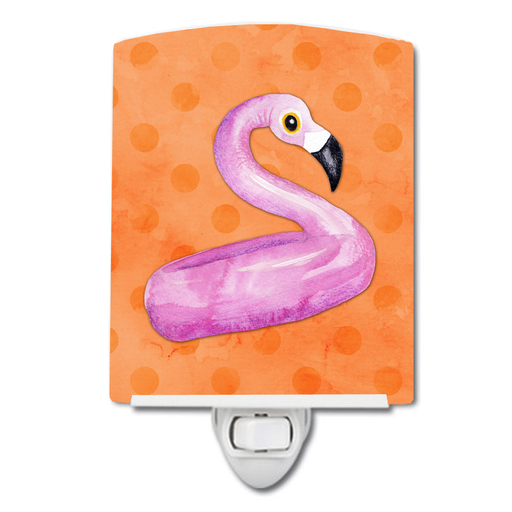 Flamingo Floaty Orange Polkadot Ceramic Night Light BB8258CNL - the-store.com