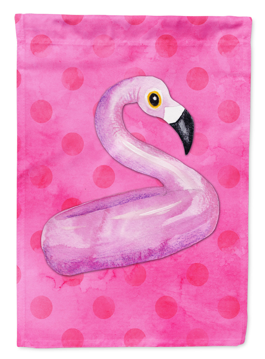 Flamingo Floaty Pink Polkadot Flag Garden Size BB8259GF  the-store.com.