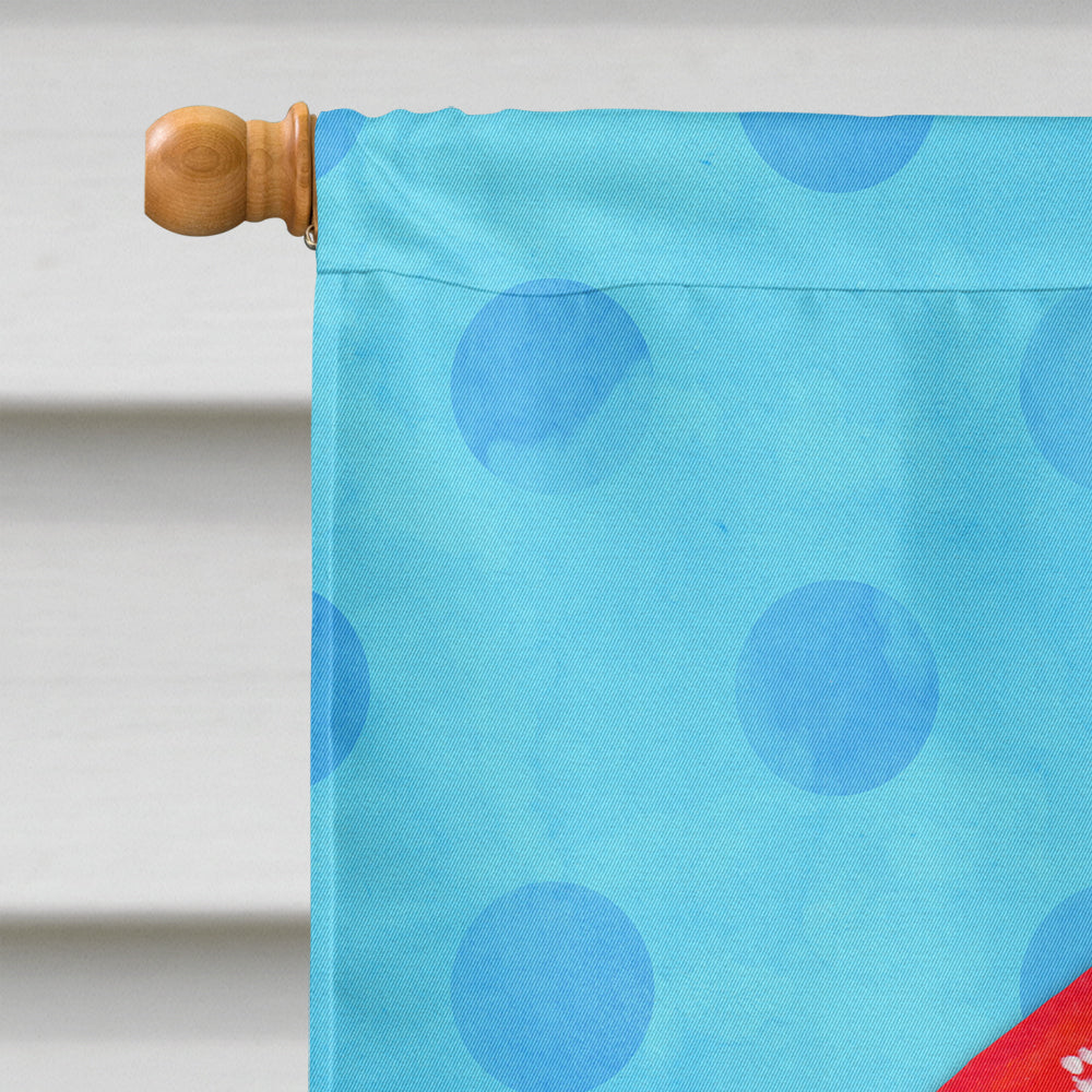 Crab Blue Polkadot Flag Canvas House Size BB8266CHF  the-store.com.