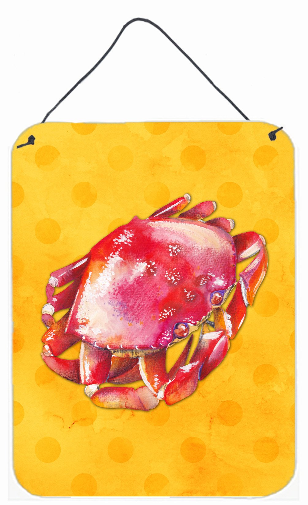 Crab Yellow Polkadot Wall or Door Hanging Prints BB8267DS1216 by Caroline's Treasures