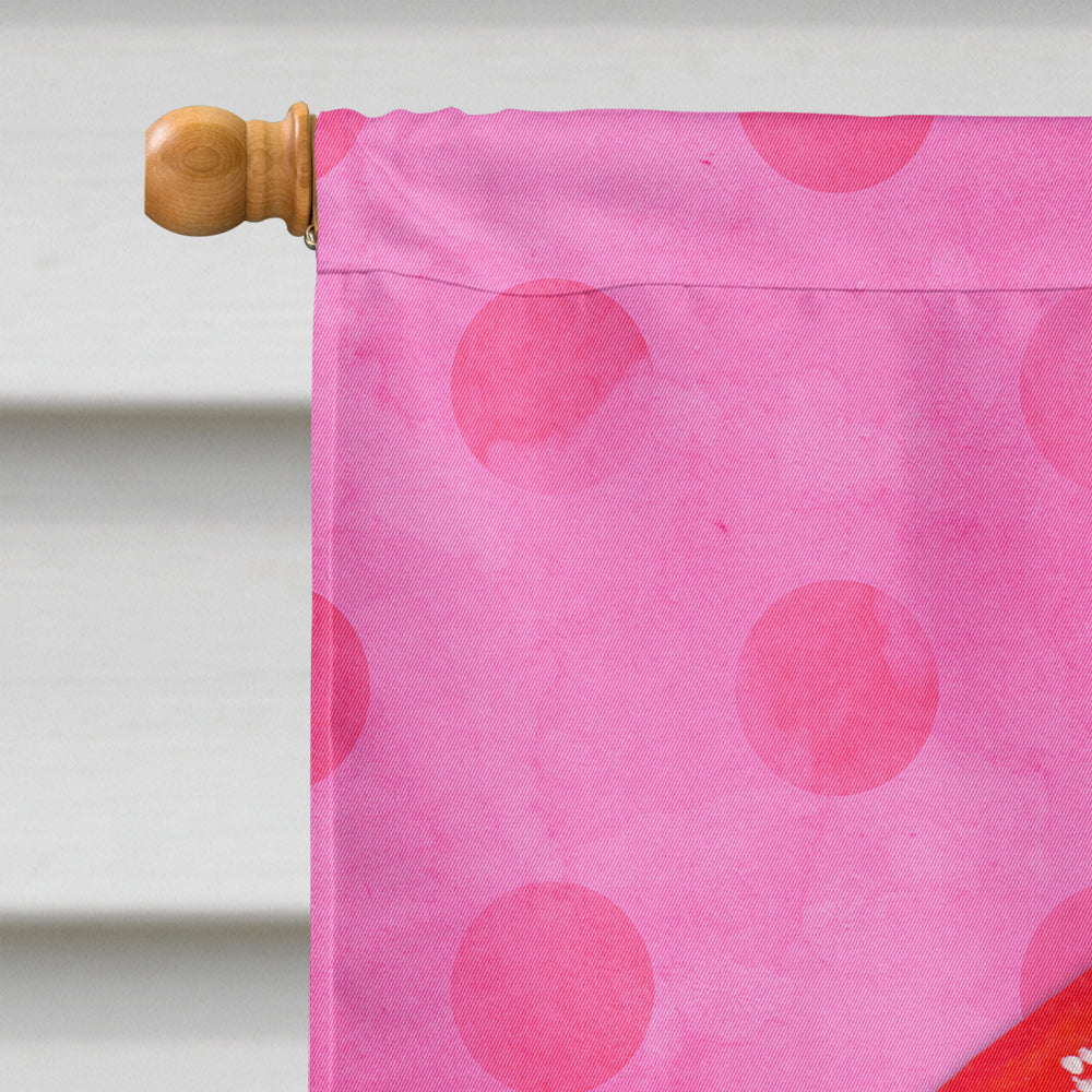 Crab Pink Polkadot Flag Canvas House Size BB8269CHF  the-store.com.