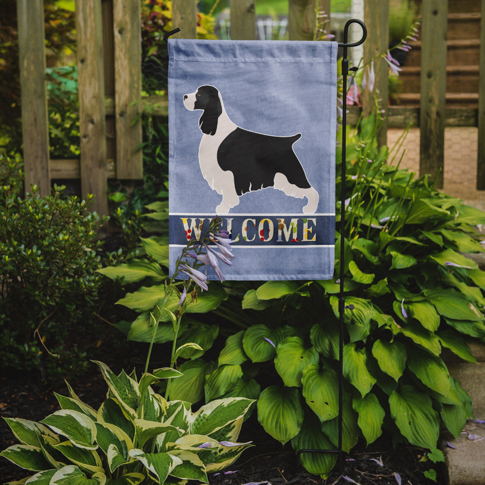 English Springer Spaniel Welcome Flag Garden Size BB8273GF  the-store.com.