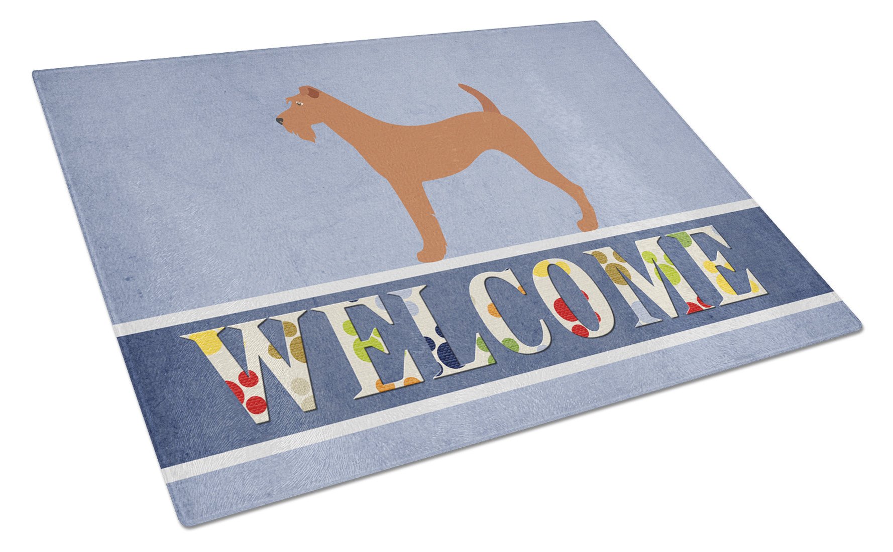 Irish Terrier Welcome Glass Cutting Board Large BB8276LCB by Caroline's Treasures