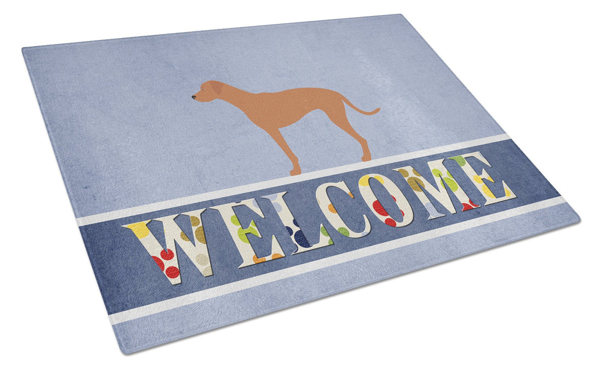 Rhodesian Ridgeback Welcome Glass Cutting Board Large BB8277LCB by Caroline&#39;s Treasures