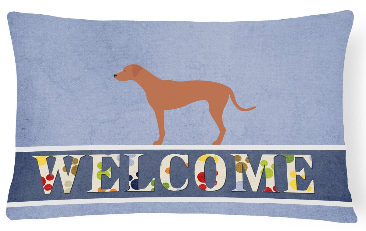 Rhodesian Ridgeback Welcome Canvas Fabric Decorative Pillow BB8277PW1216 by Caroline&#39;s Treasures