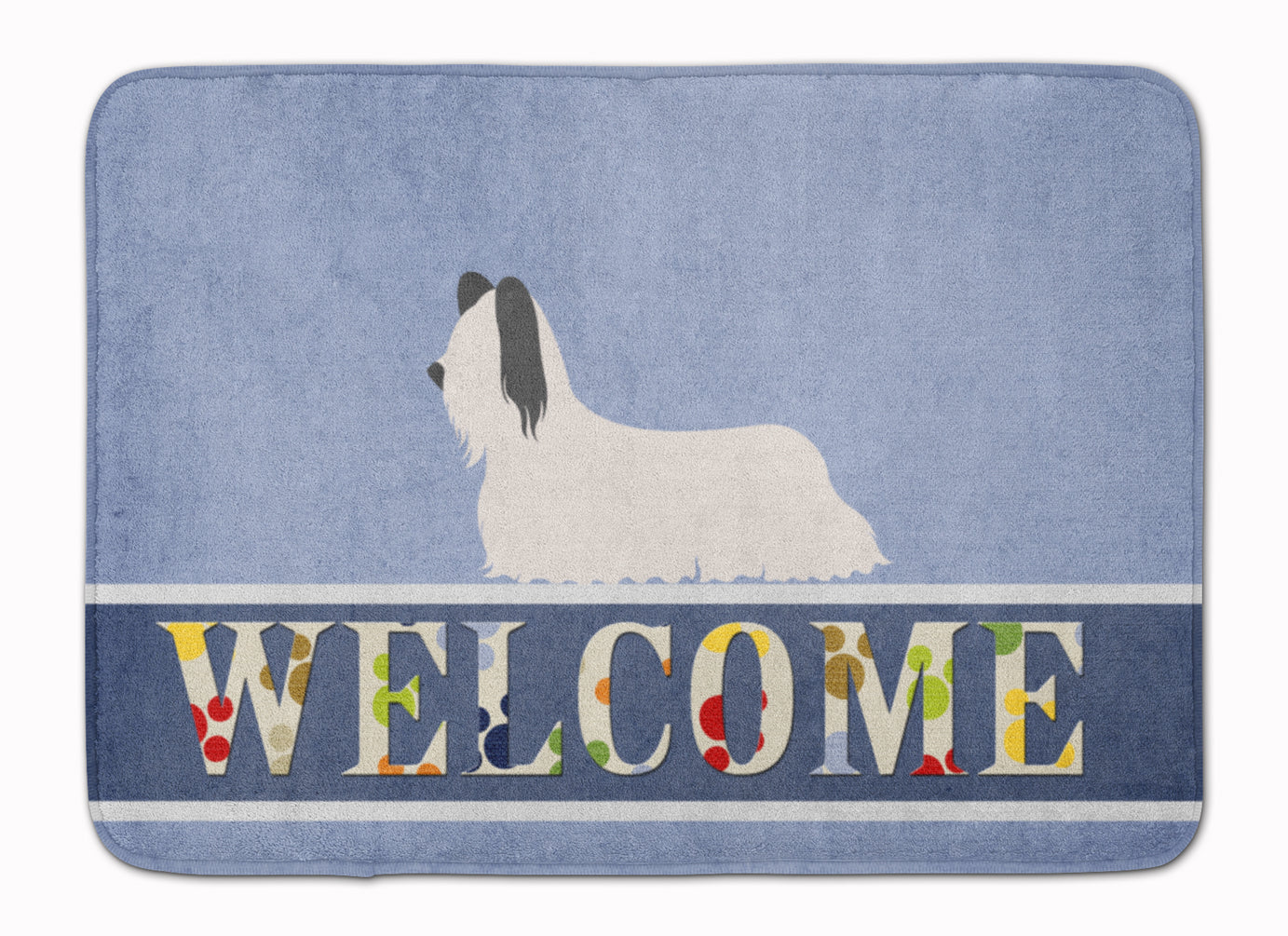 Skye Terrier Welcome Machine Washable Memory Foam Mat BB8278RUG - the-store.com