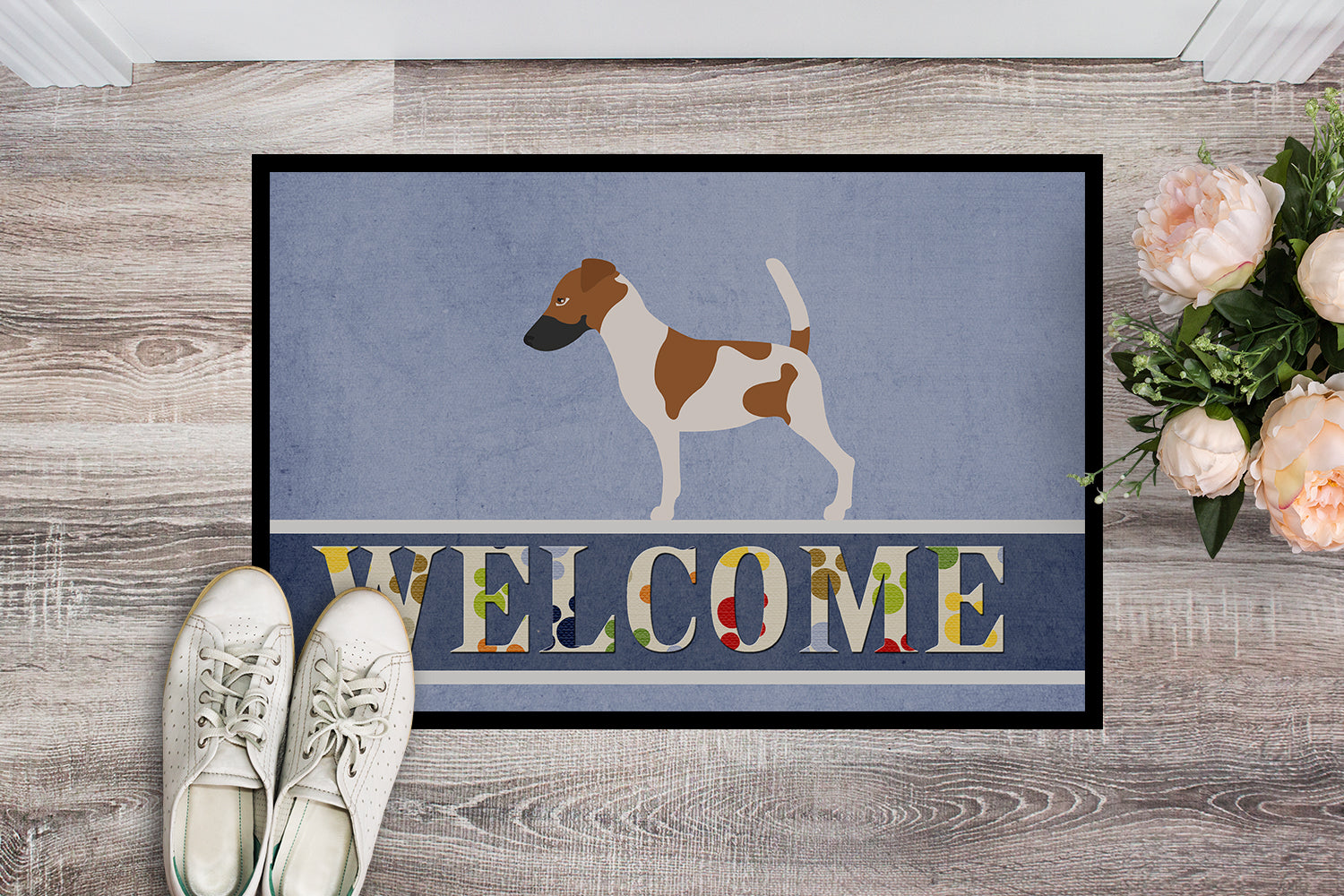 Smooth Fox Terrier Welcome Indoor or Outdoor Mat 18x27 BB8279MAT - the-store.com