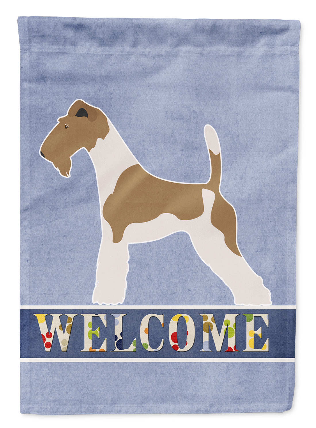 Wire Fox Terrier Welcome Flag Canvas House Size BB8284CHF  the-store.com.