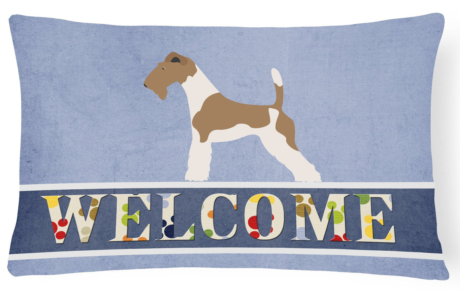 Wire Fox Terrier Welcome Canvas Fabric Decorative Pillow BB8284PW1216 by Caroline's Treasures