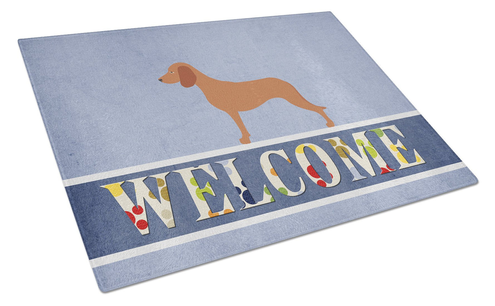 Bavarian Mountian Hound Welcome Glass Cutting Board Large BB8285LCB by Caroline's Treasures