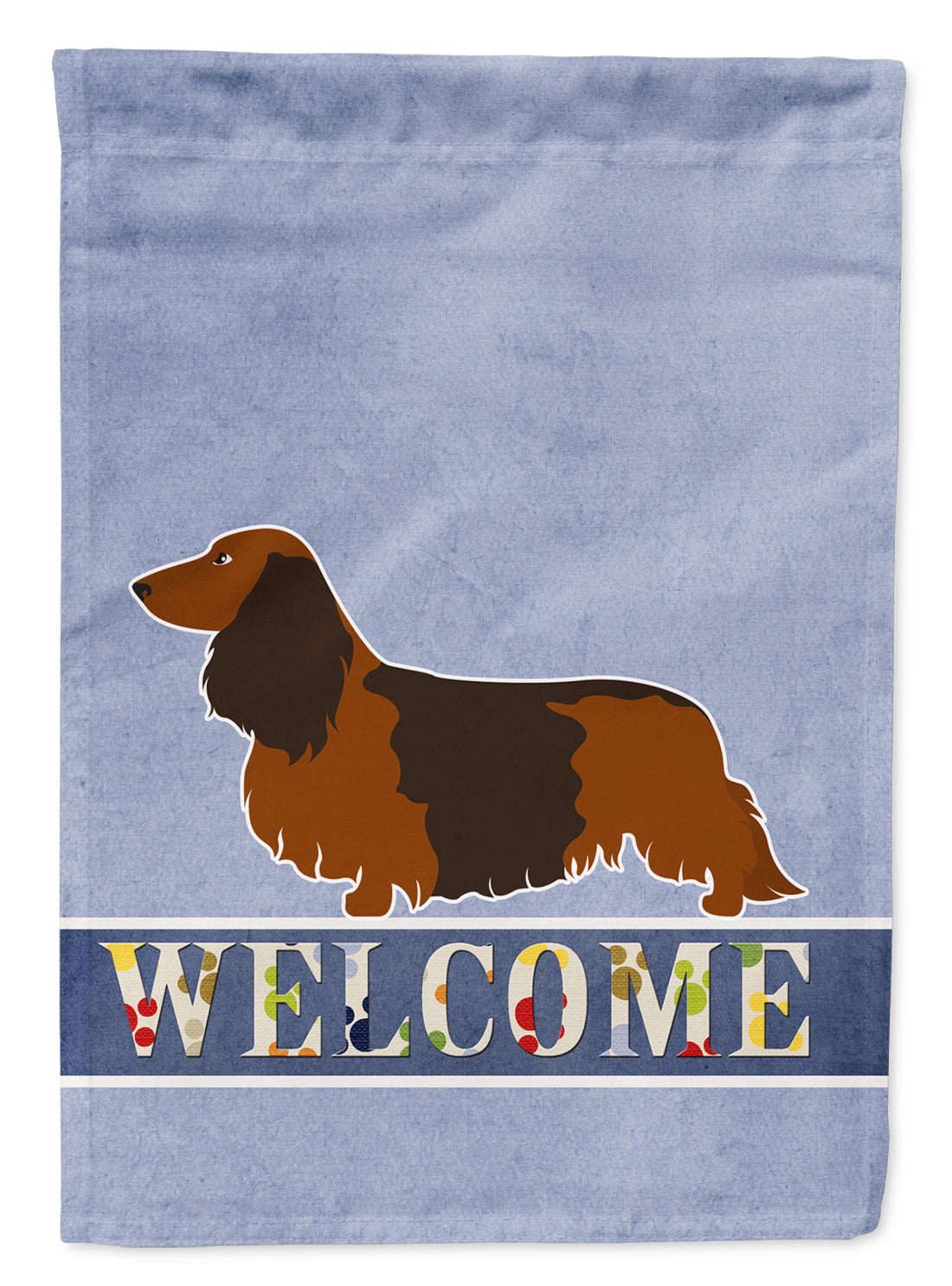 Longhaired Dachshund Welcome Flag Garden Size BB8287GF  the-store.com.