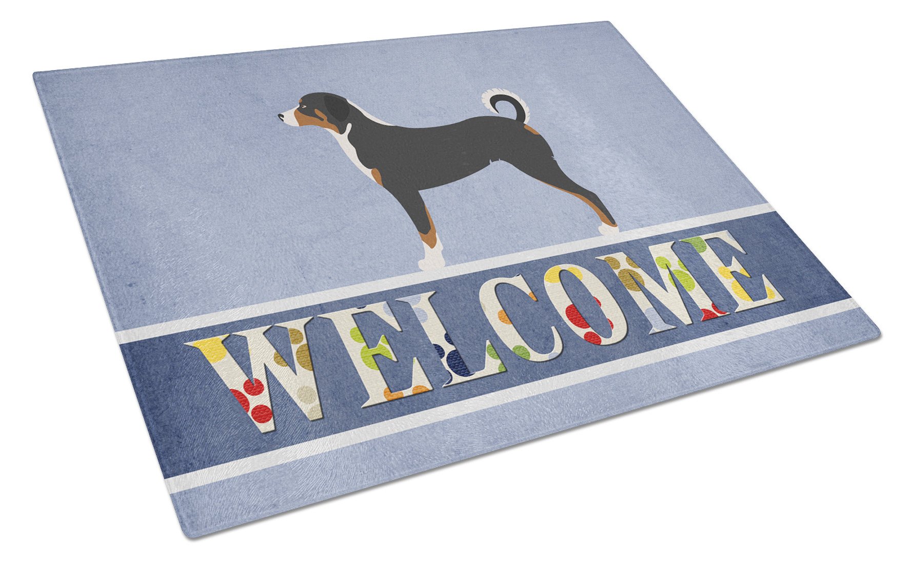 Appenzeller Sennenhund Welcome Glass Cutting Board Large BB8288LCB by Caroline's Treasures