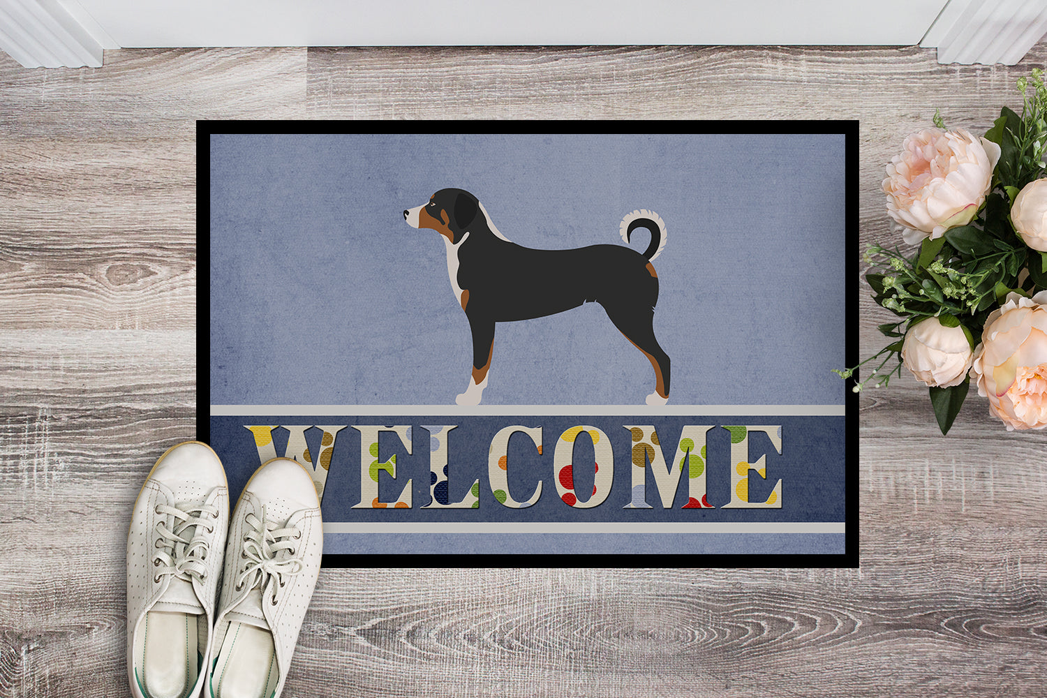 Appenzeller Sennenhund Welcome Indoor or Outdoor Mat 18x27 BB8288MAT - the-store.com