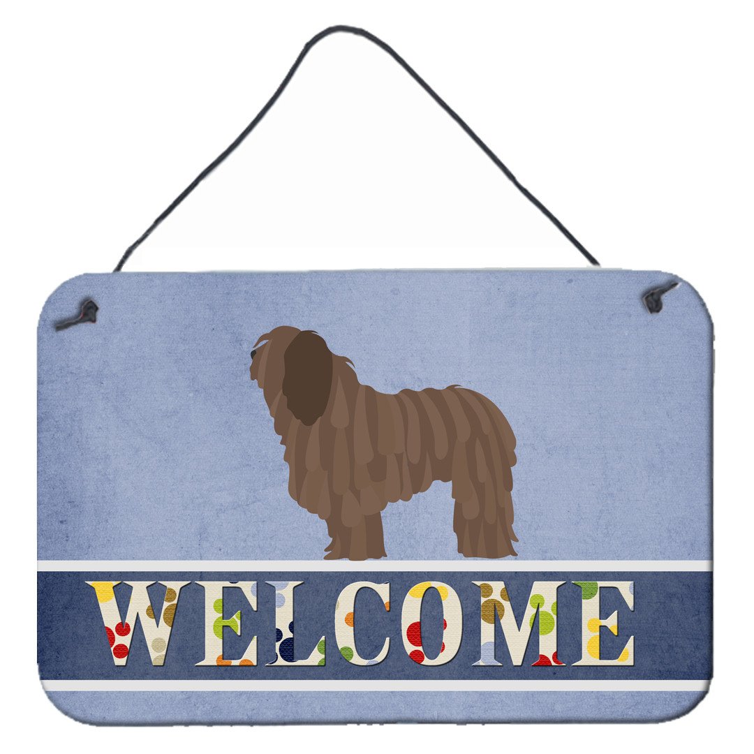 Bergamasco Shepherd Welcome Wall or Door Hanging Prints BB8291DS812 by Caroline's Treasures