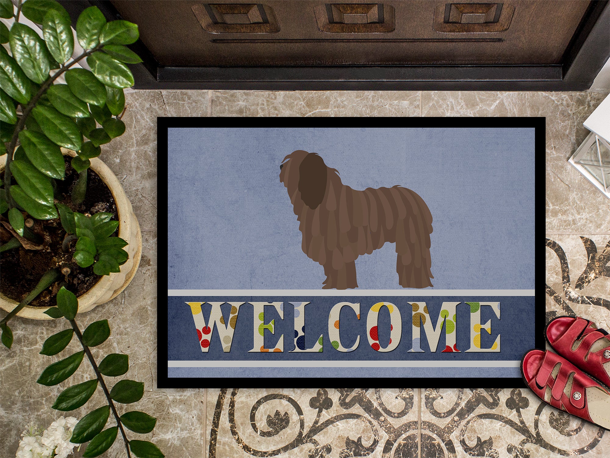 Bergamasco Shepherd Welcome Indoor or Outdoor Mat 18x27 BB8291MAT - the-store.com