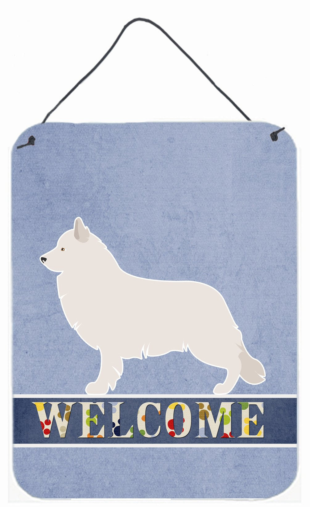 Berger Blanc Suisse Welcome Wall or Door Hanging Prints BB8292DS1216 by Caroline's Treasures