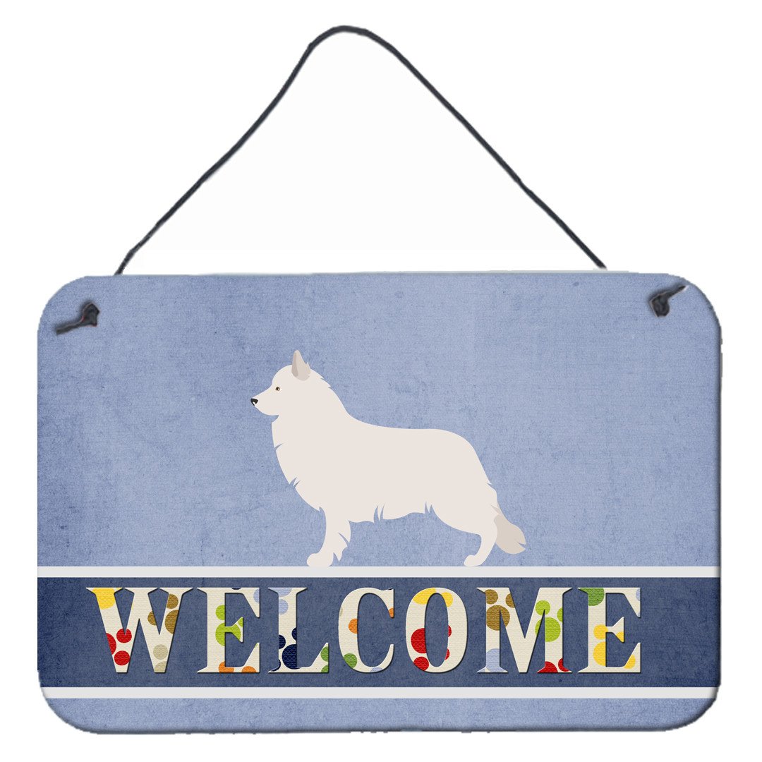 Berger Blanc Suisse Welcome Wall or Door Hanging Prints BB8292DS812 by Caroline's Treasures