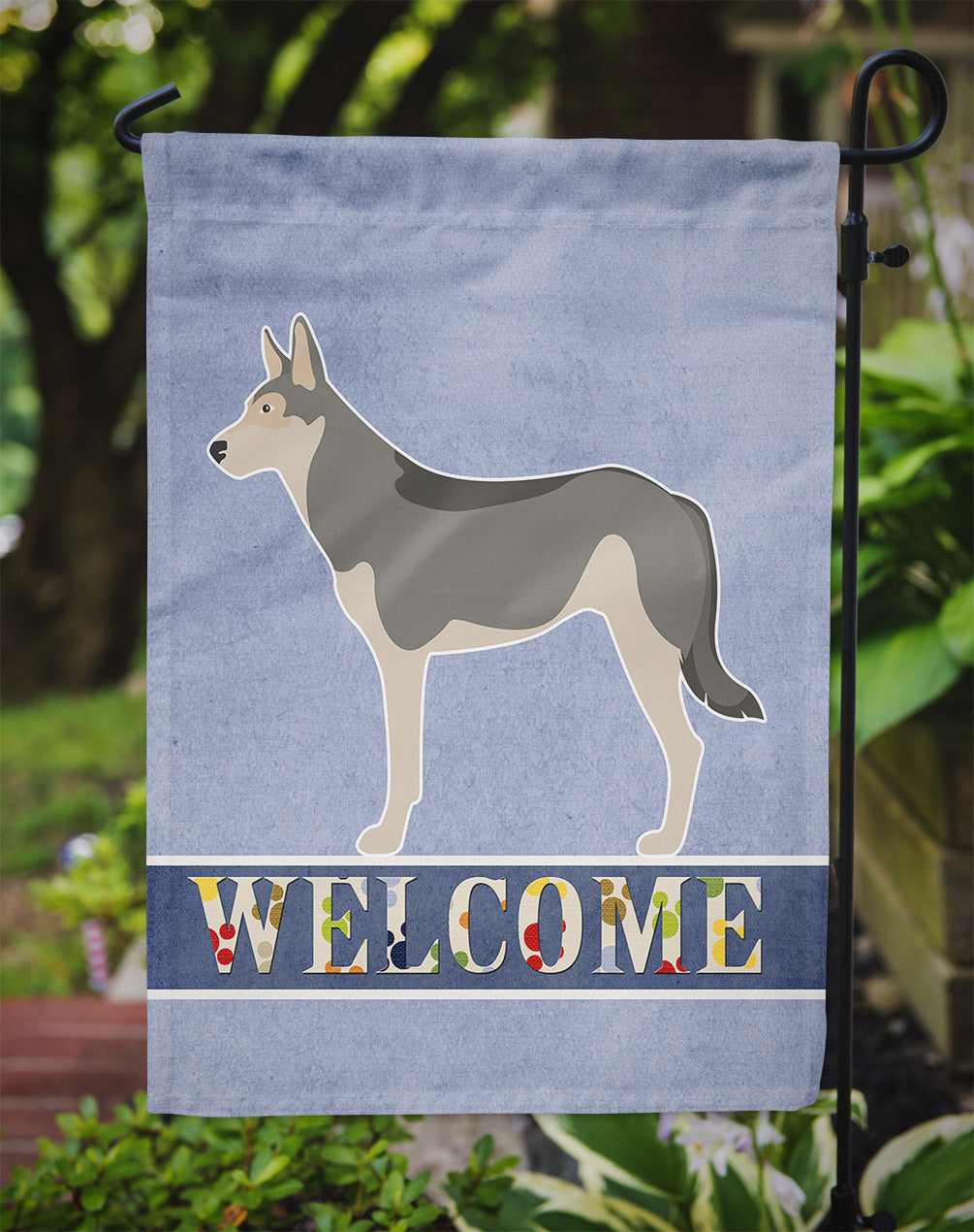 Saarloos Wolfdog Welcome Flag Garden Size BB8296GF  the-store.com.