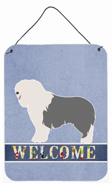 Old English Sheepdog Welcome Wall or Door Hanging Prints BB8304DS1216 by Caroline's Treasures