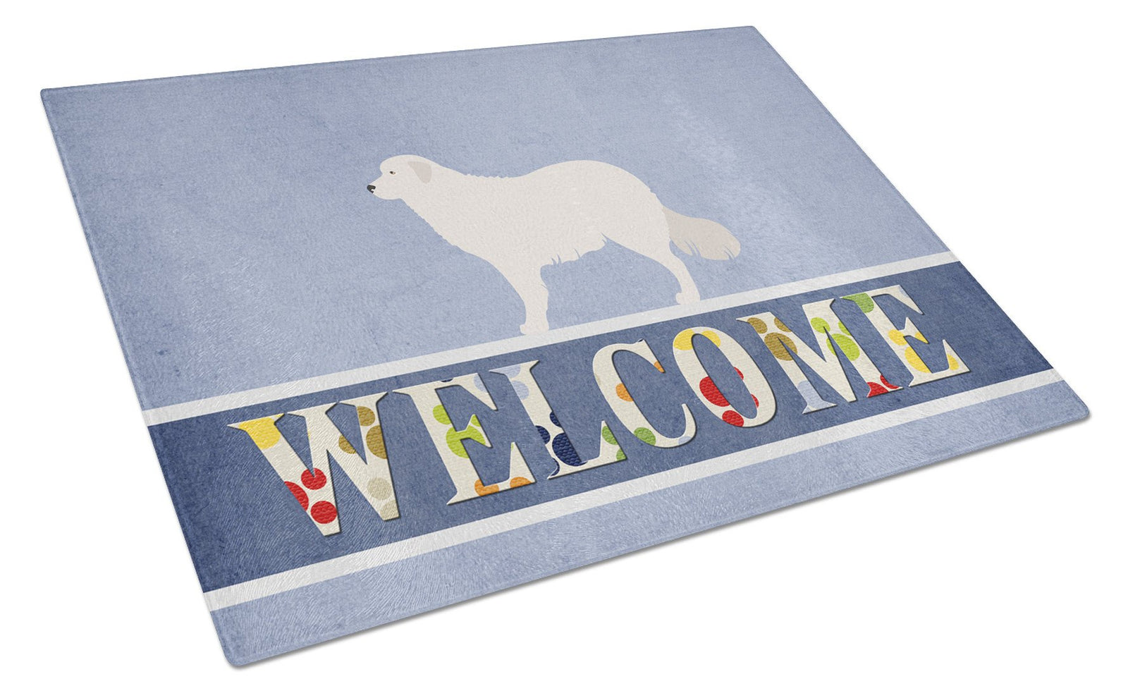 Kuvasz Welcome Glass Cutting Board Large BB8305LCB by Caroline's Treasures