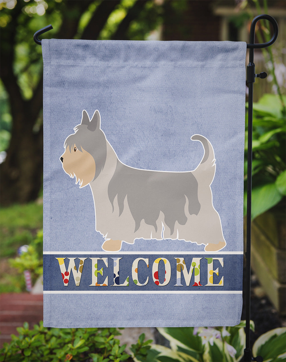 Australian Silky Terrier Welcome Flag Garden Size BB8307GF  the-store.com.