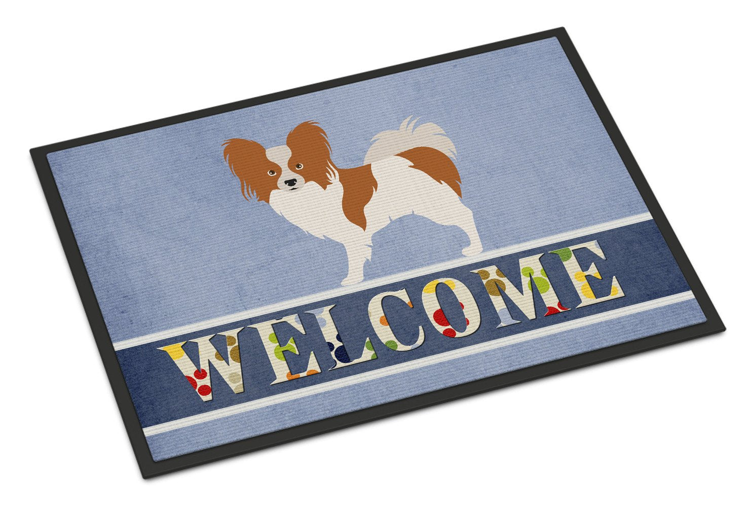 Papillon Welcome Indoor or Outdoor Mat 24x36 BB8310JMAT by Caroline's Treasures