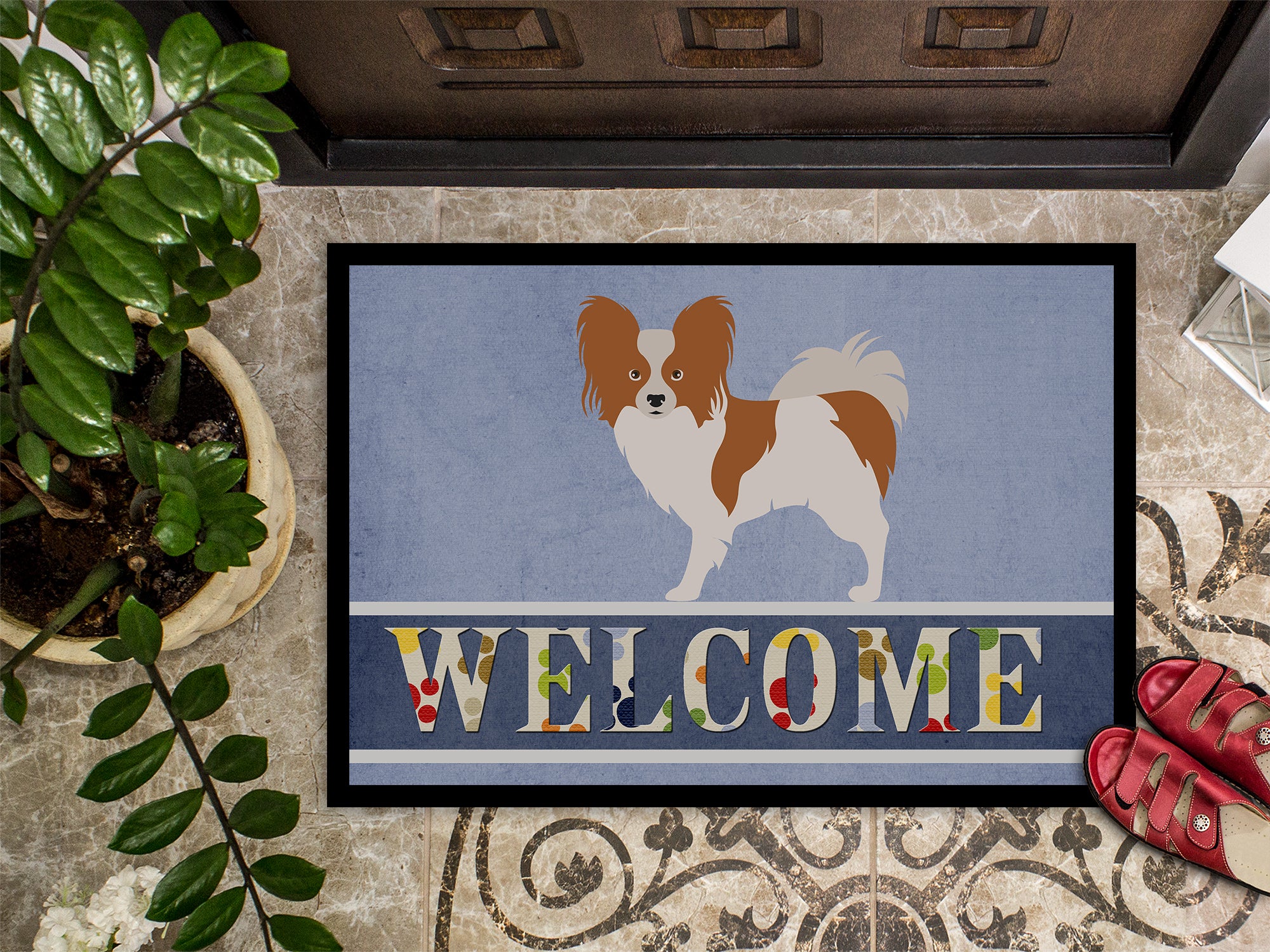 Papillon Welcome Indoor or Outdoor Mat 18x27 BB8310MAT - the-store.com