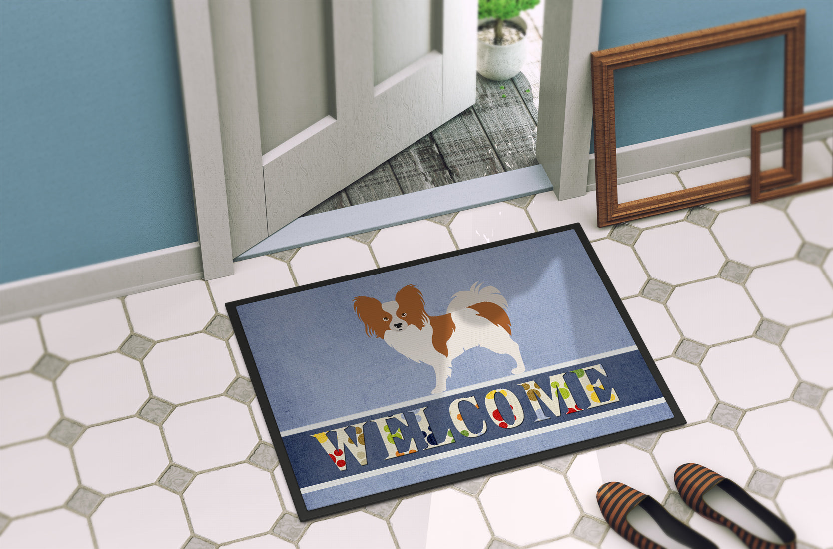 Papillon Welcome Indoor or Outdoor Mat 18x27 BB8310MAT - the-store.com