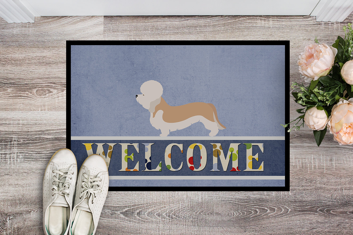 Dandie Dinmont Terrier Welcome Indoor or Outdoor Mat 18x27 BB8312MAT - the-store.com