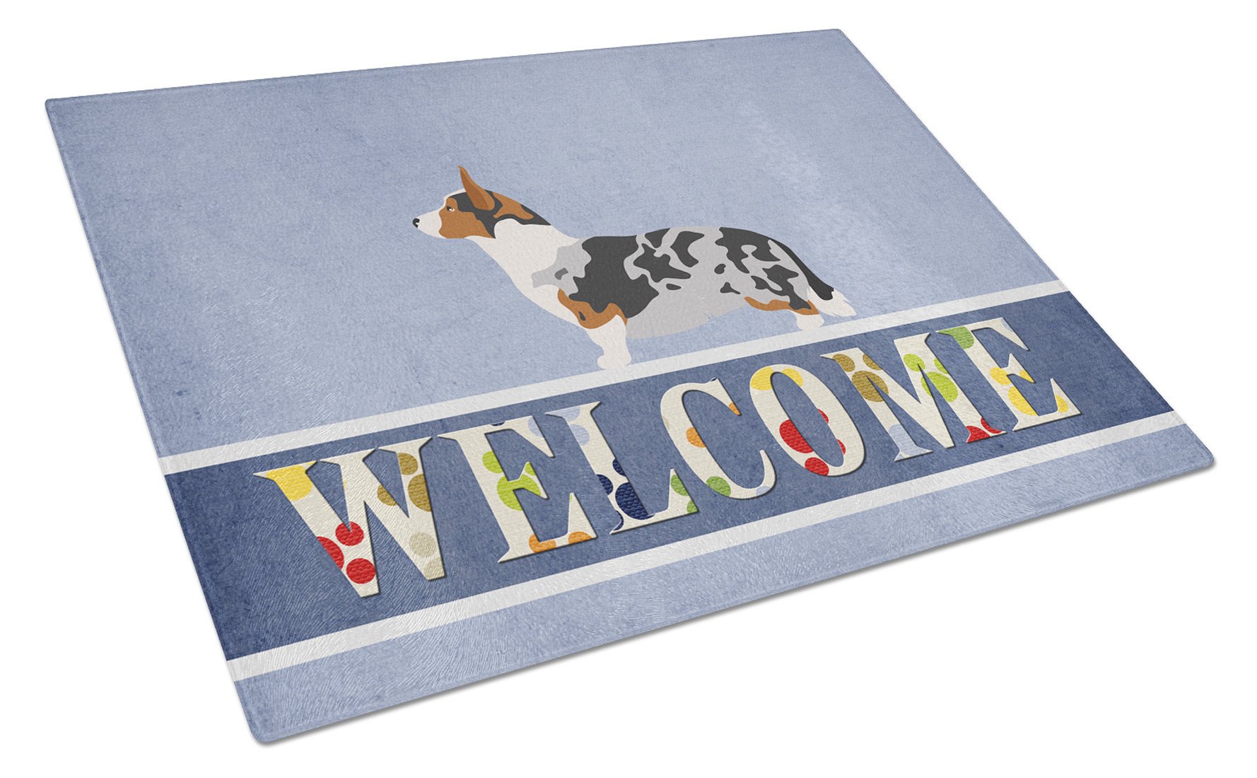 Welsh Corgi Cardigan Welcome Glass Cutting Board Large BB8313LCB by Caroline's Treasures