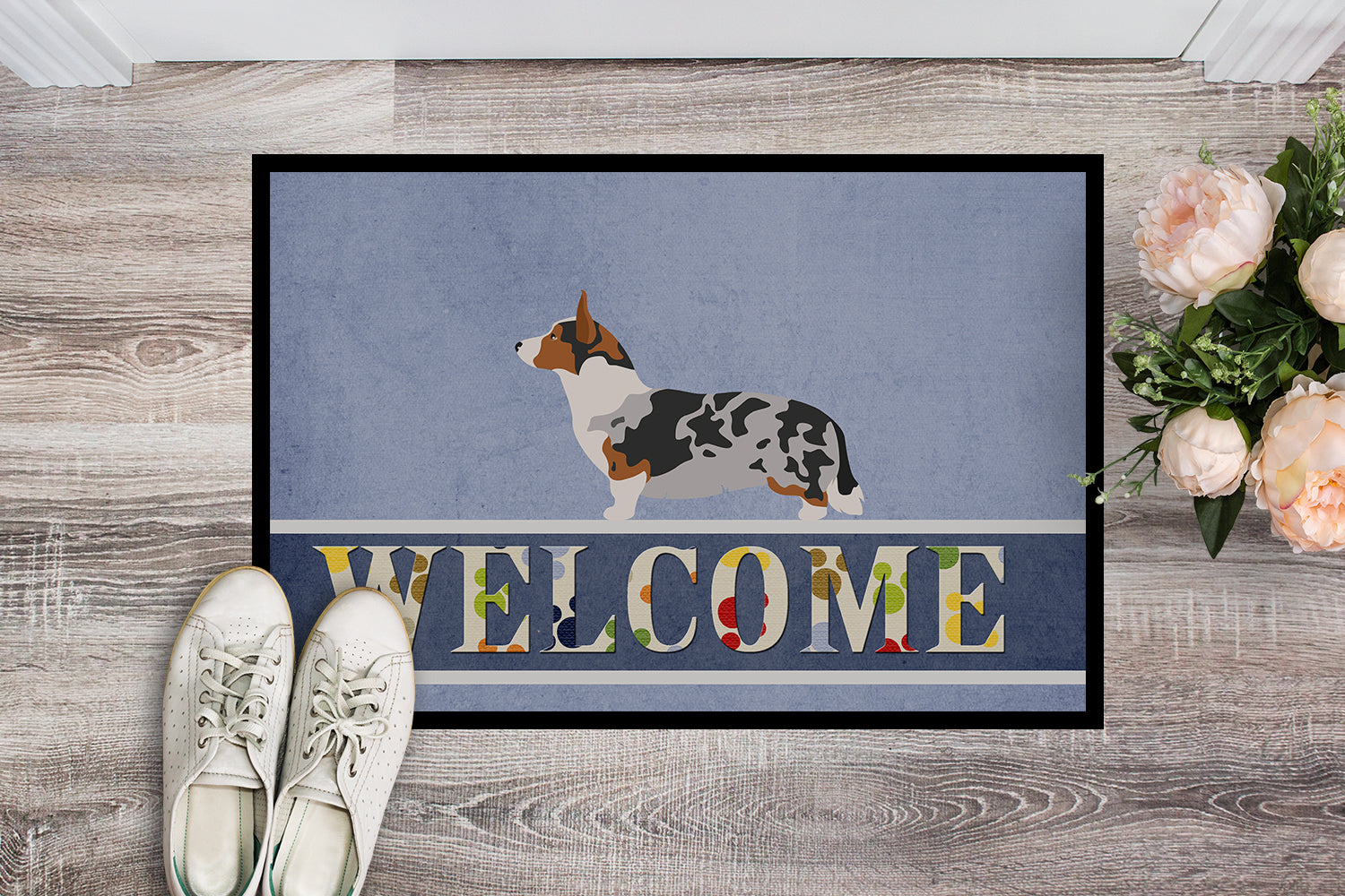 Welsh Corgi Cardigan Welcome Indoor or Outdoor Mat 18x27 BB8313MAT - the-store.com