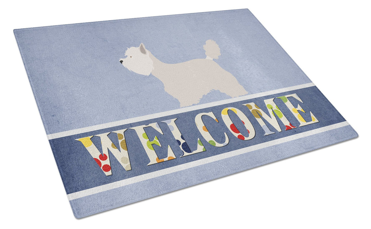 Westie Welcome Glass Cutting Board Large BB8318LCB by Caroline&#39;s Treasures
