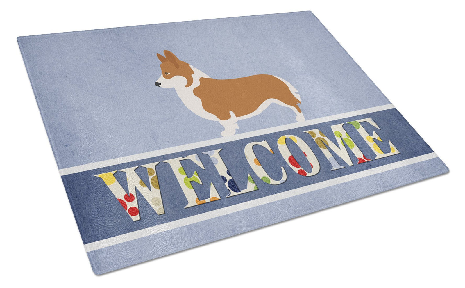 Pembroke Welsh Corgi Welcome Glass Cutting Board Large BB8320LCB by Caroline's Treasures