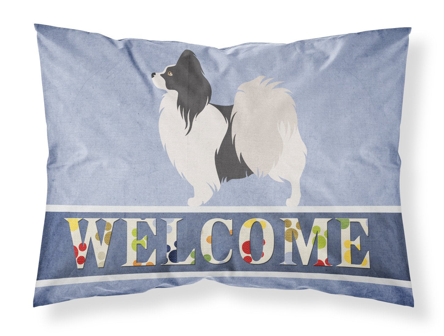 Papillon Welcome Fabric Standard Pillowcase BB8322PILLOWCASE by Caroline's Treasures