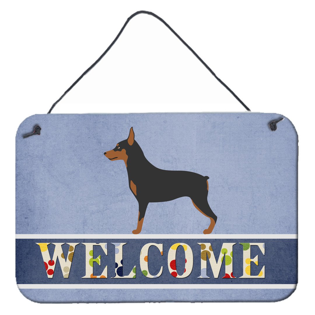 Miniature Pinscher Welcome Wall or Door Hanging Prints BB8323DS812 by Caroline&#39;s Treasures