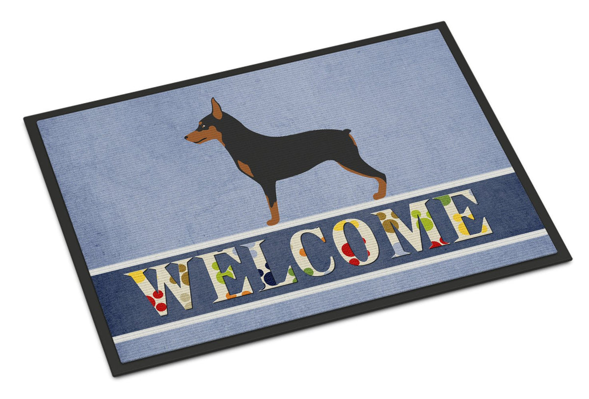 Miniature Pinscher Welcome Indoor or Outdoor Mat 24x36 BB8323JMAT by Caroline&#39;s Treasures