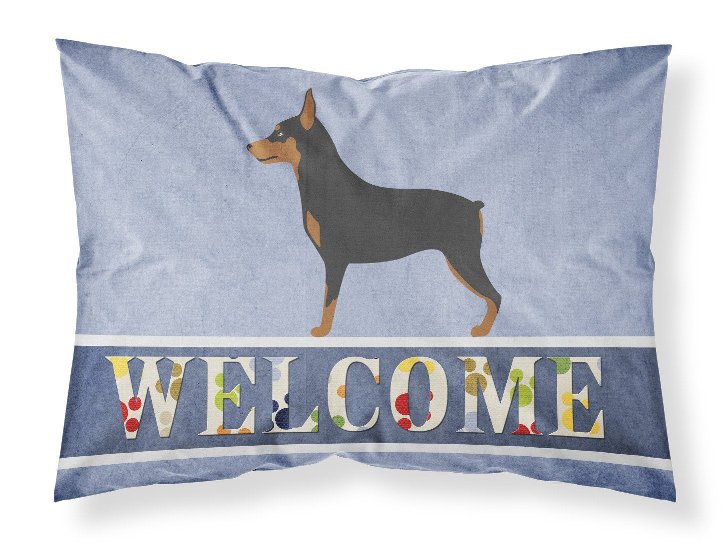 Miniature Pinscher Welcome Fabric Standard Pillowcase BB8323PILLOWCASE by Caroline's Treasures