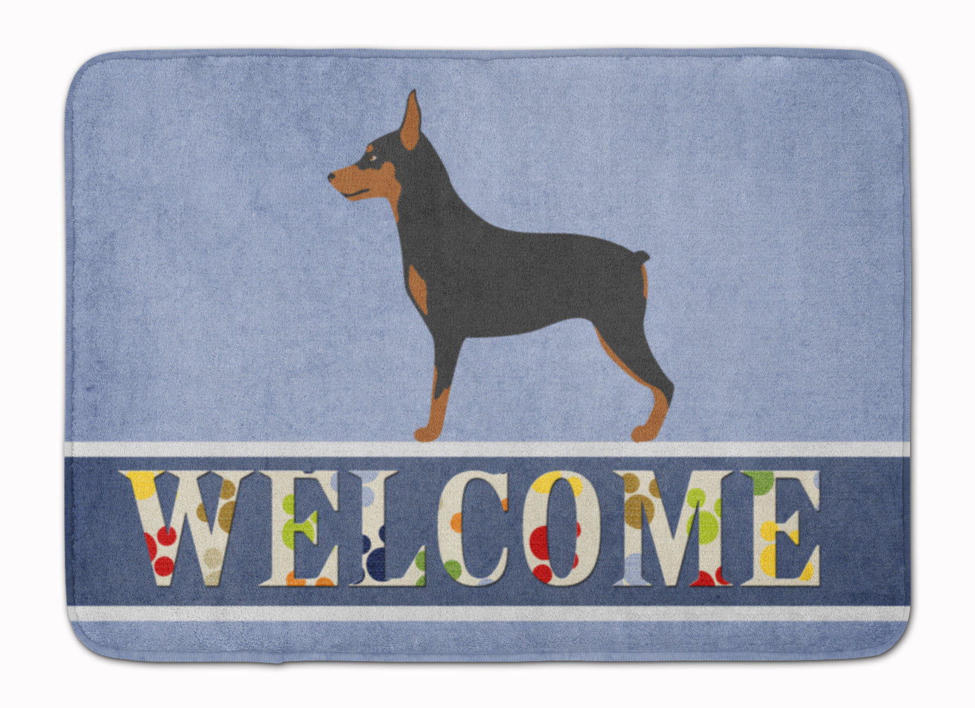 Miniature Pinscher Welcome Machine Washable Memory Foam Mat BB8323RUG - the-store.com